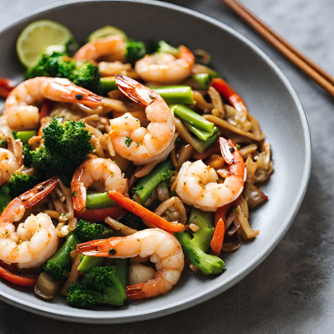 Spicy Lime & Basil Shrimp Stir-Fry