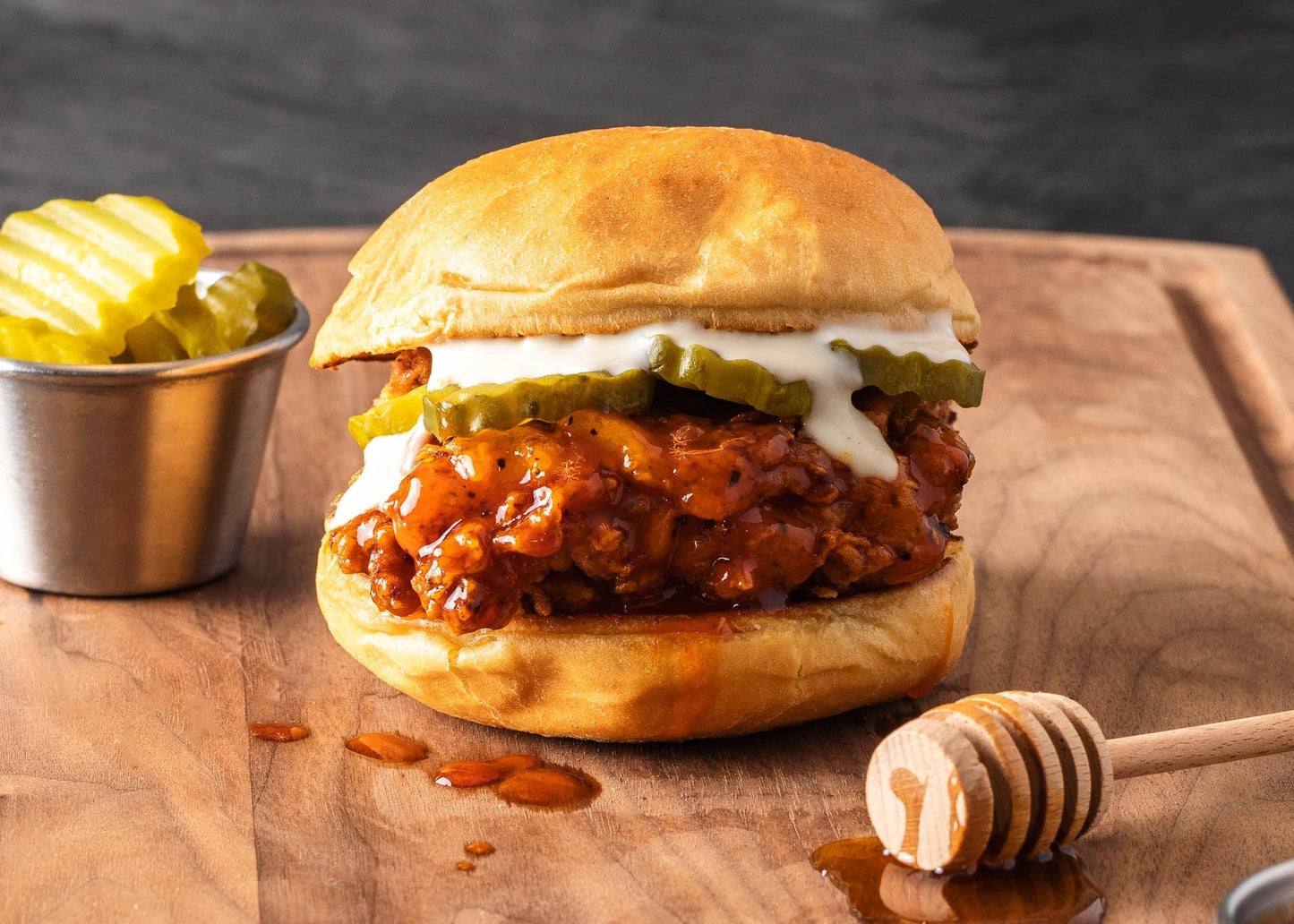 Spicy Honey Butter Chicken Sandwich (Sauce Daddy Style)